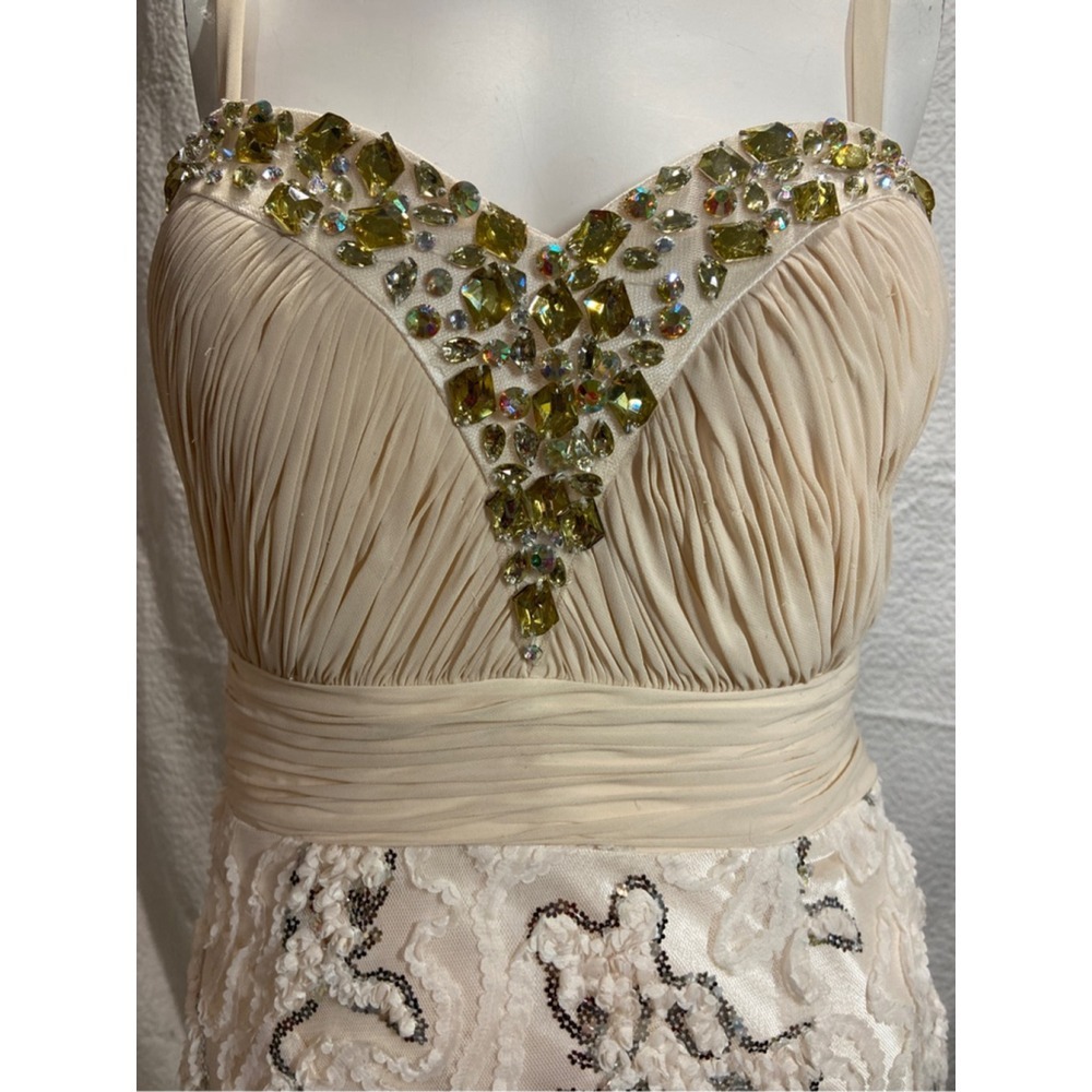 Vintage Aesthetic Lace Mermaid Gown - Sleeveless Ruffle Evening Dress - Champa - Picture 5 of 11